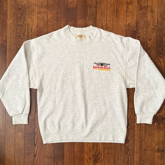 VTG 90s JERZEES Germany Coat of Arms Eagle Graphic Crewneck Sweatshirt